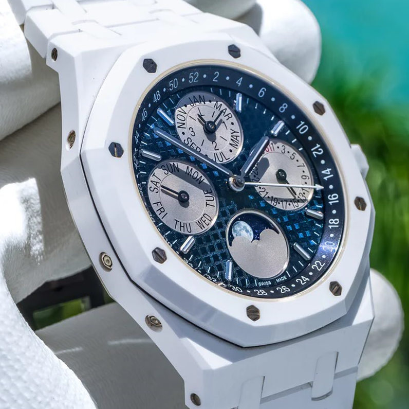 Luxury Watches - Lunar Phase White Ceramic